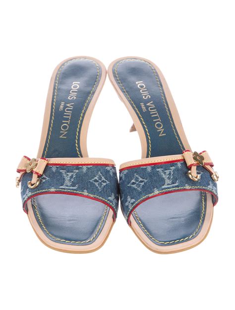 lv denim slides|louis vuitton jean slide.